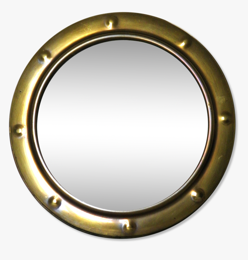 Curved Glass Mirror And Brass Porthole 39x39cm - Circle, HD Png Download