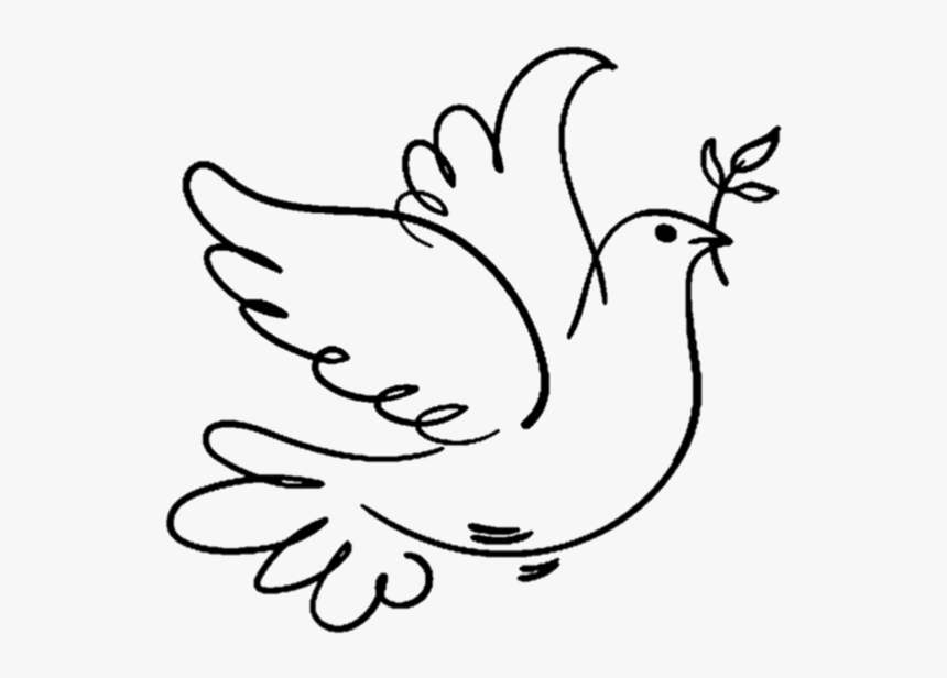 #black #outline #dove - Line Art, HD Png Download