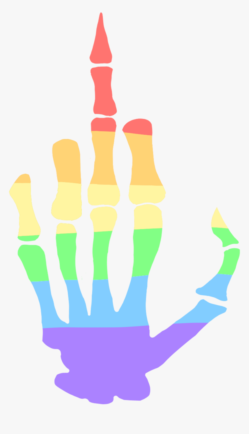 Transparent Skeletal Middle Finger Pride Flags I - Middle Finger Transparent, HD Png Download
