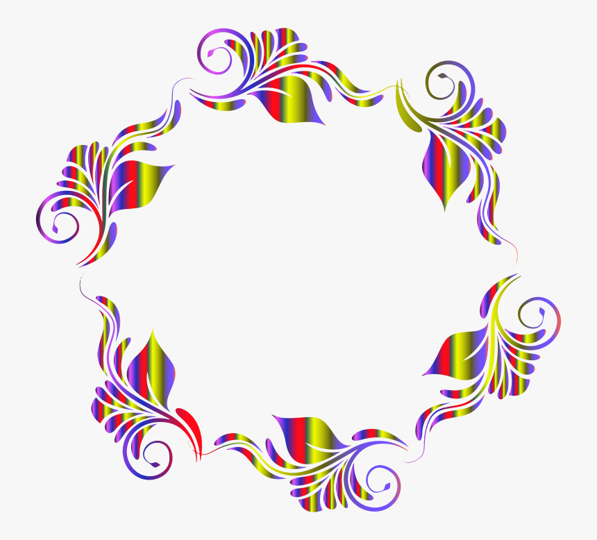 Colorful Flowers Pattern In A Circle - Clipart Of Circle Flower, HD Png Download