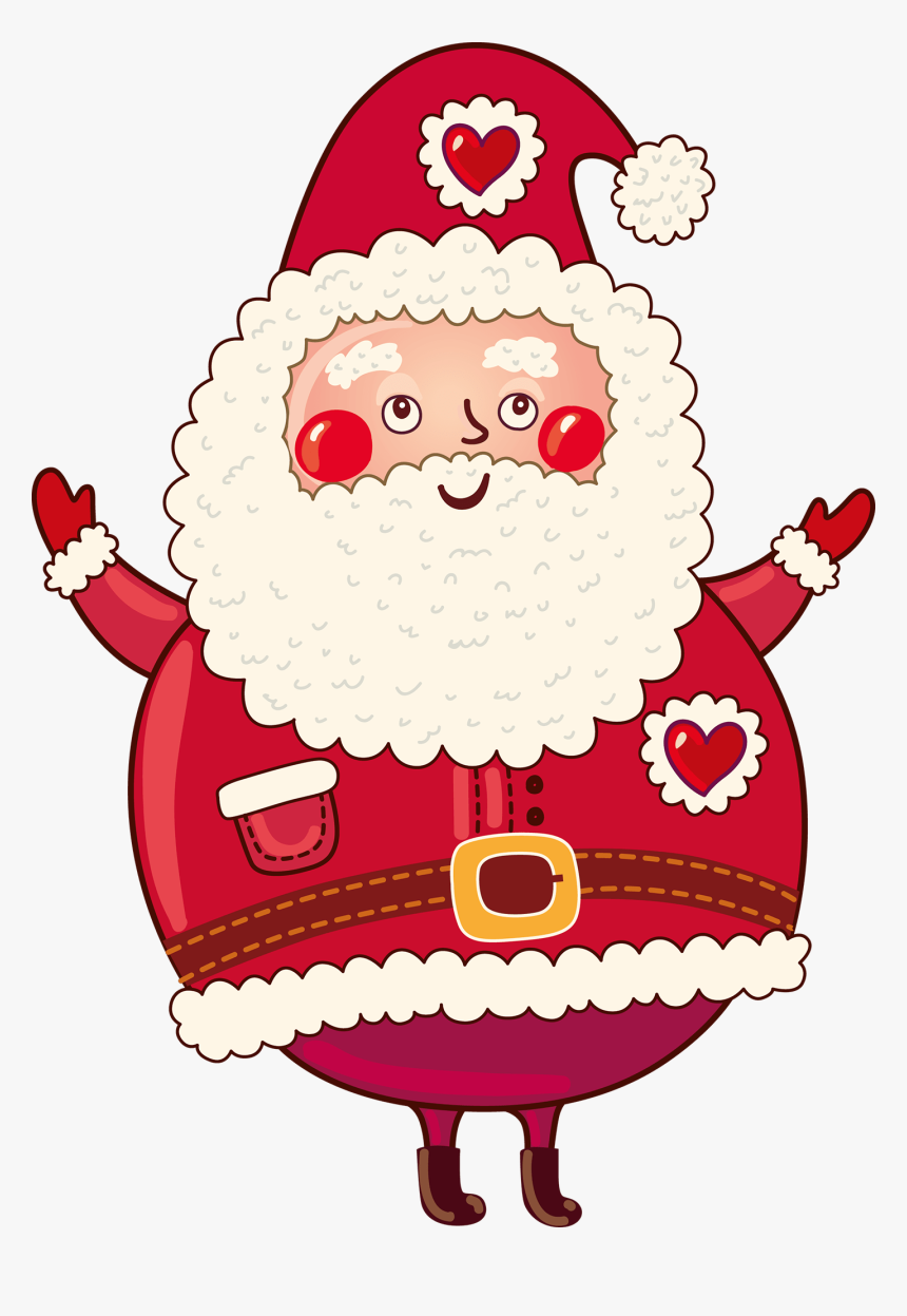 Papai Noel E Coração Desenho, HD Png Download
