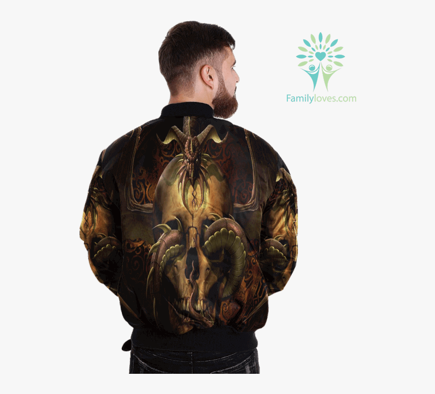 Dragon Skull Over Print Jacket %tag Familyloves - Jacket, HD Png Download