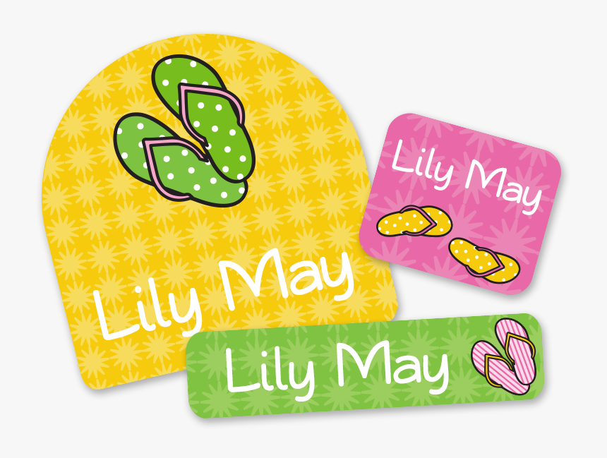 Flip Flops Labels For School Personalized Names, HD Png Download
