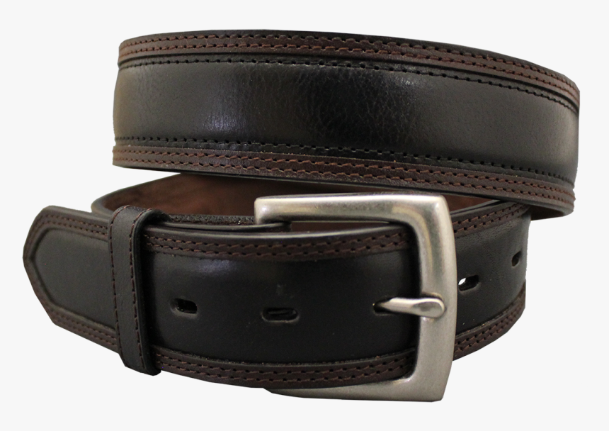 3d Belt Men S Black/brown Double Row Stitching Leather - Belt, HD Png Download