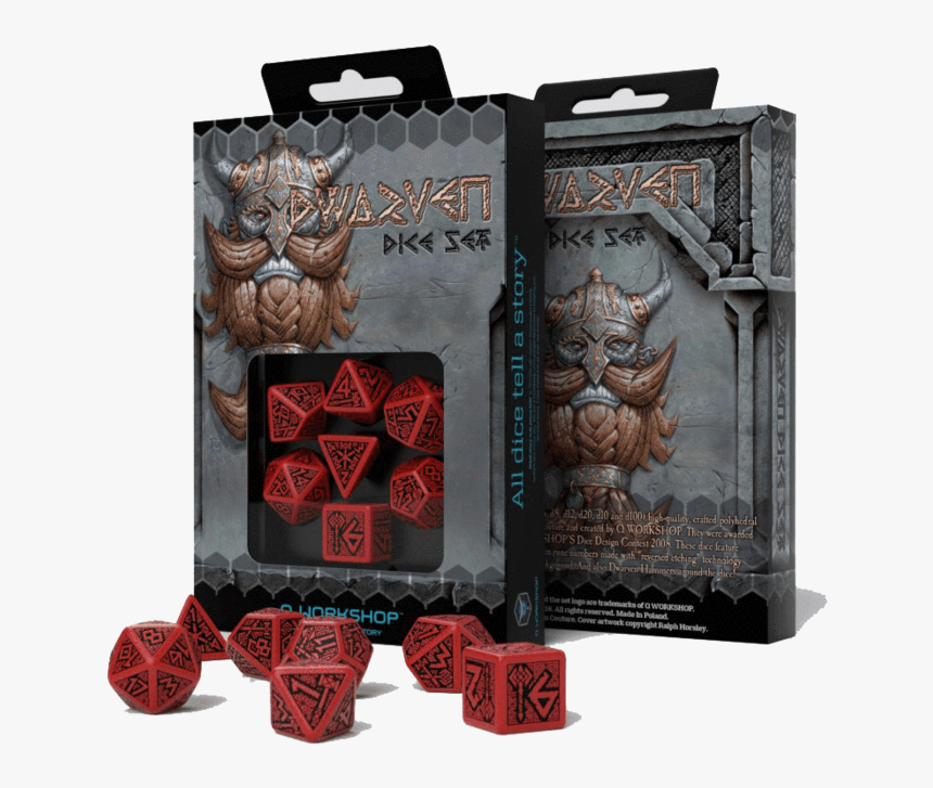 Dice 7 Set Dwarven Red / Black 

 
 Data Rimg Lazy - Cyberpunk Red Dice Set, HD Png Download