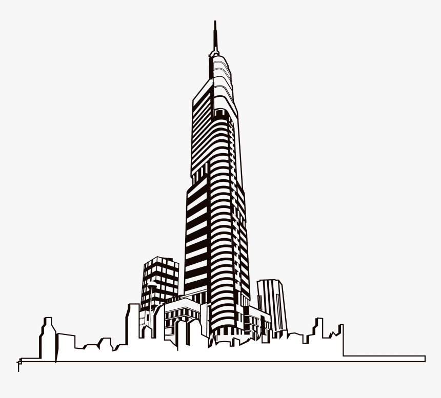 Transparent Skyscrapers Clipart - 紫峰 大厦 手绘, HD Png Download