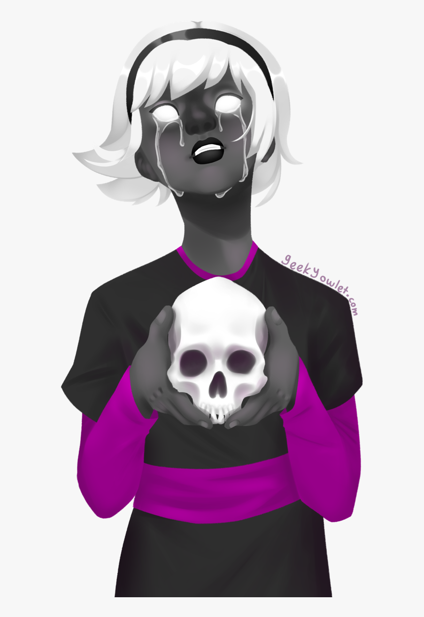 A Lineless Drawing Of Grimdark Rose Lalonde From Homestuck, - Skull, HD Png Download