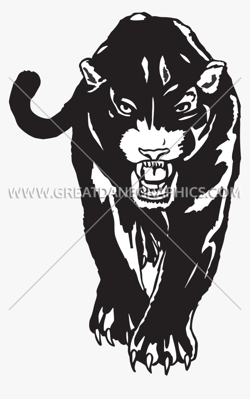 Panther Clipart Line Art - Head Black Panther Silhouette, HD Png Download