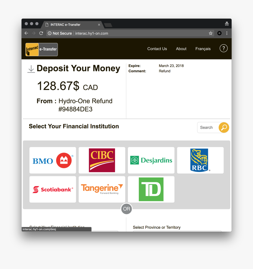 Interac E Transfer Scam Text, HD Png Download