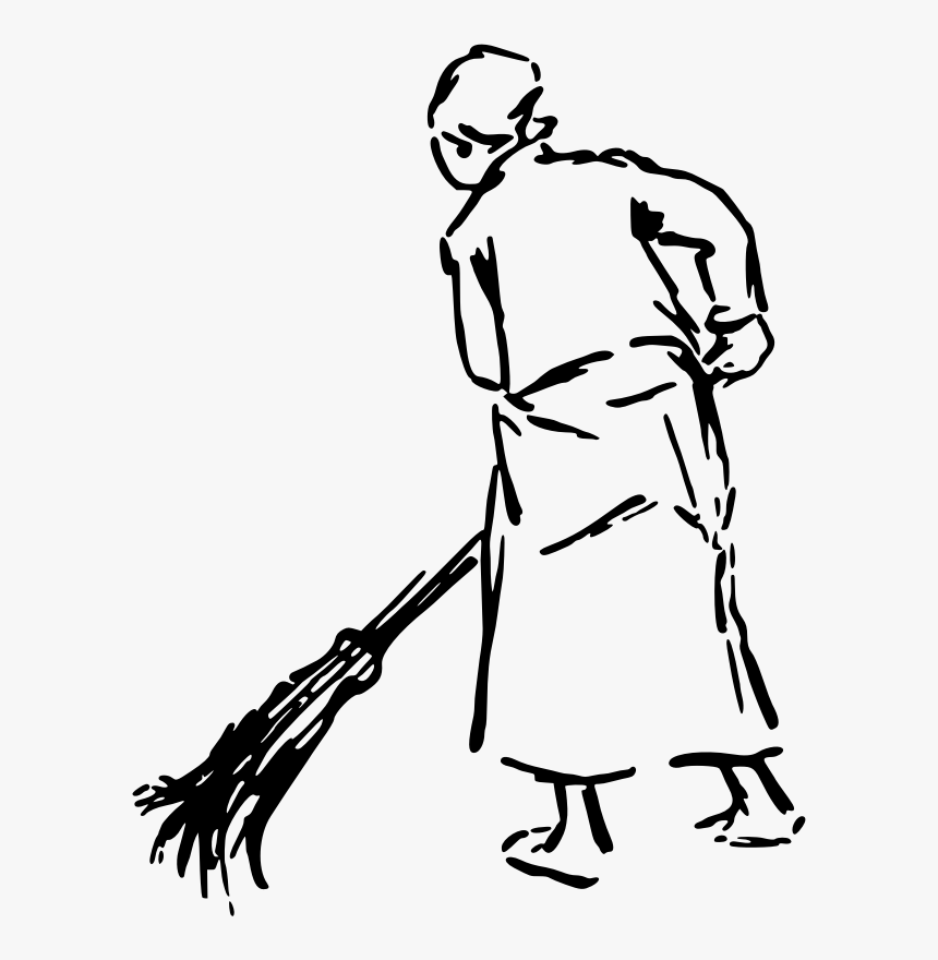 Graphic Free Library Drawing Clip Art Blizzards - Drawing Of A Woman Sweeping, HD Png Download