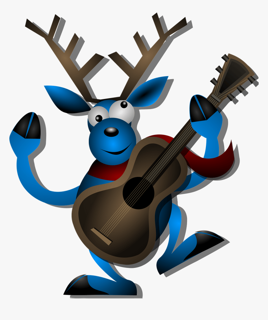 Reindeer Playing Guitar, HD Png Download