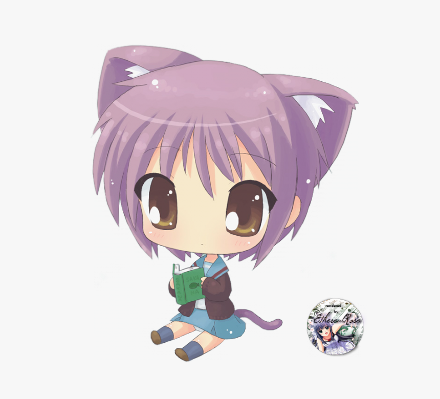 Chibi Girl Cat , Png Download - Good Afternoon Of Anime Gif, Transparent Png