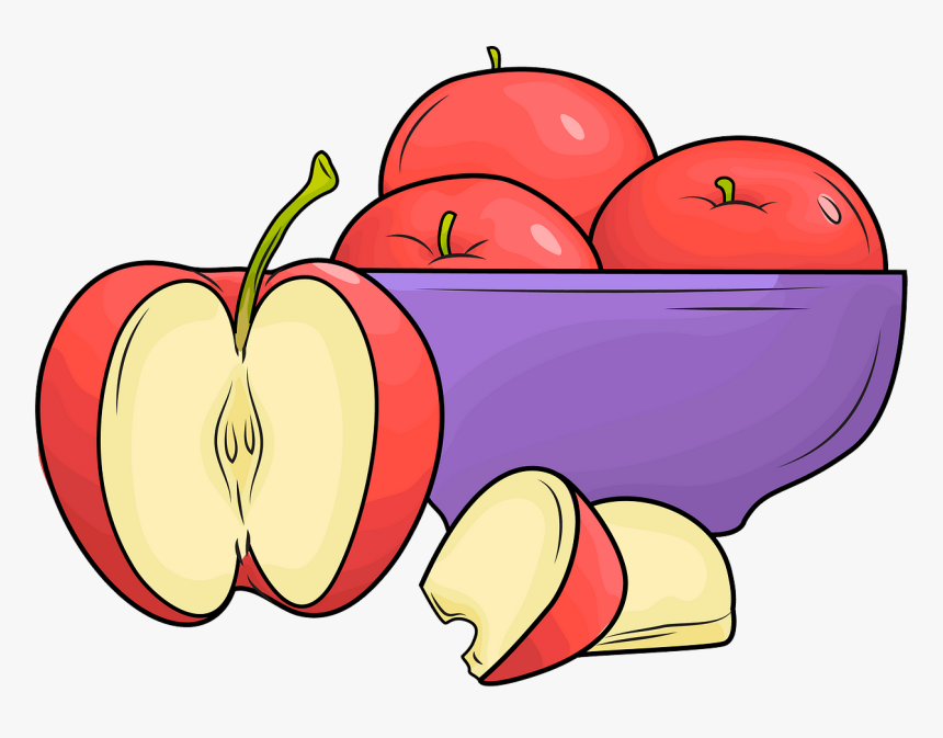 Apples In Plate Clipart Png Free A Plate Of Apples - Apples Clipart, Transparent Png