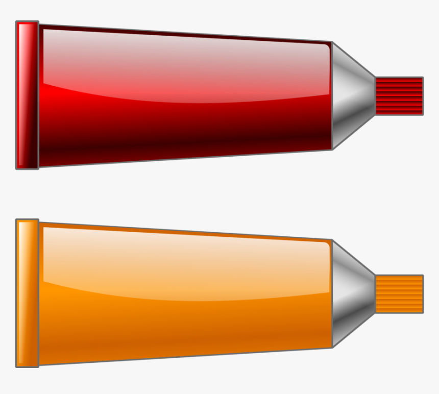 Orange,line,color - Yellow Paint Tube Clipart, HD Png Download