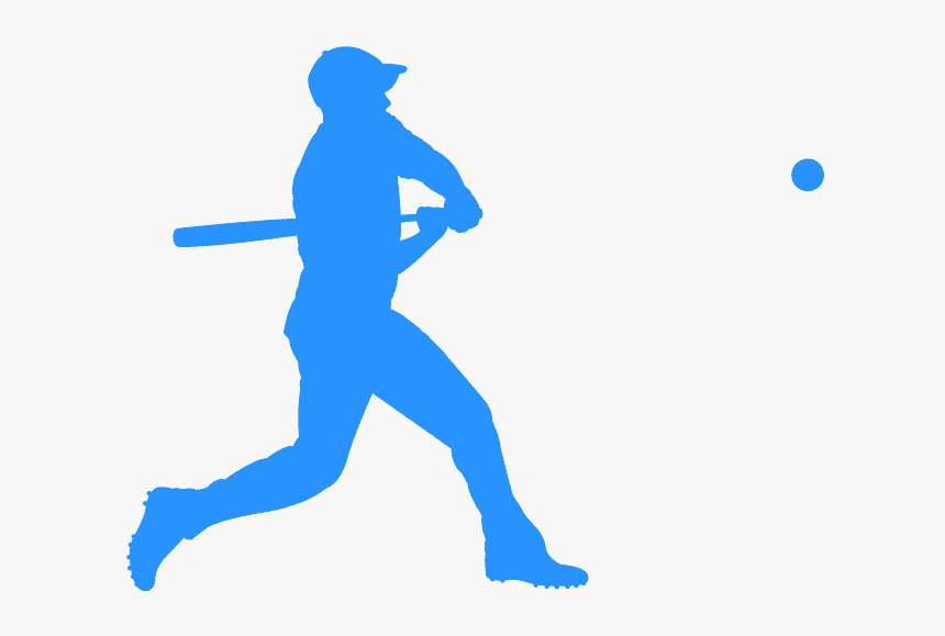 Baseball Player Silhouette Blue, HD Png Download