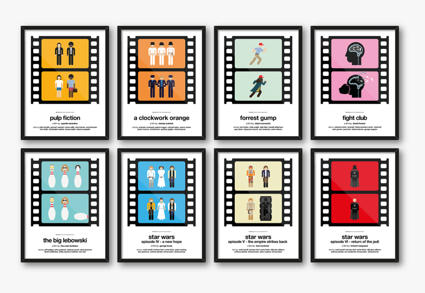 Two-frame Pictogram Movie Posters Design By Viktor - Framed Prints Teenage Girls Room, HD Png Download