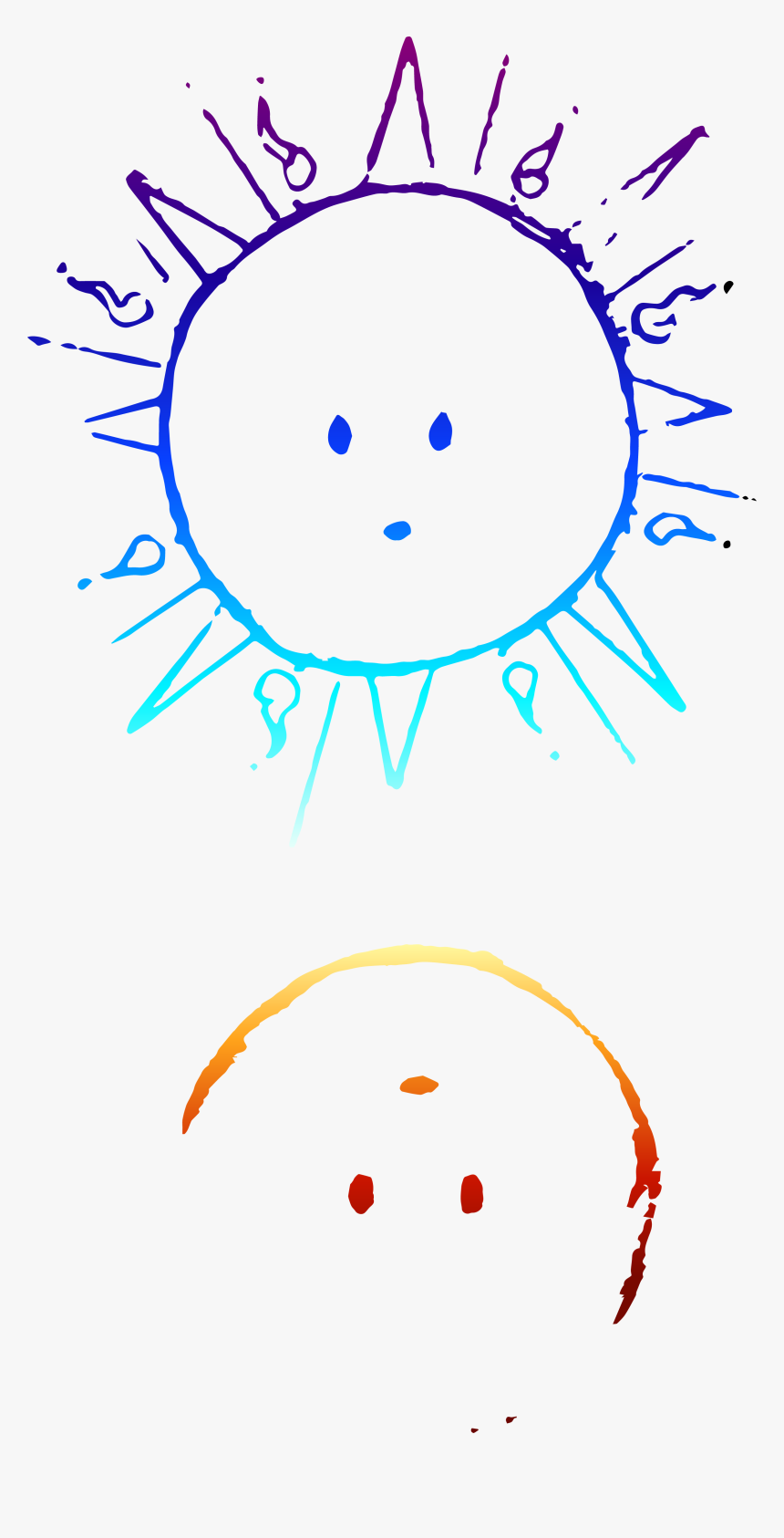 Cartoon Sun And Moon, HD Png Download