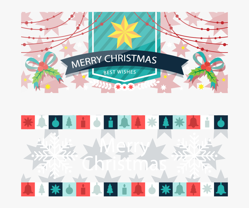 Color Flat Christmas Banners Png Download - Graphic Design, Transparent Png