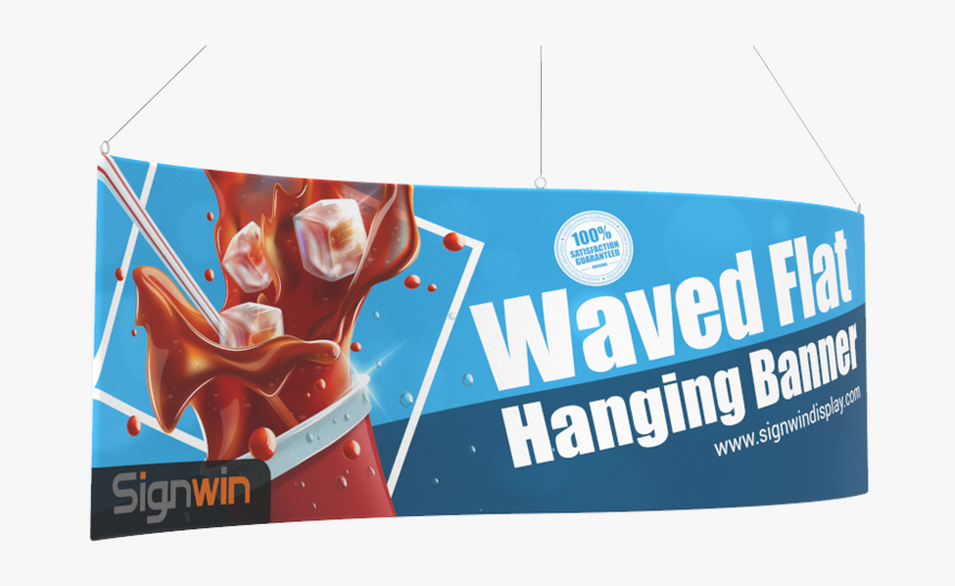 Waved Flat Hanging Banner Logo Printing For Fairs - Banner, HD Png Download