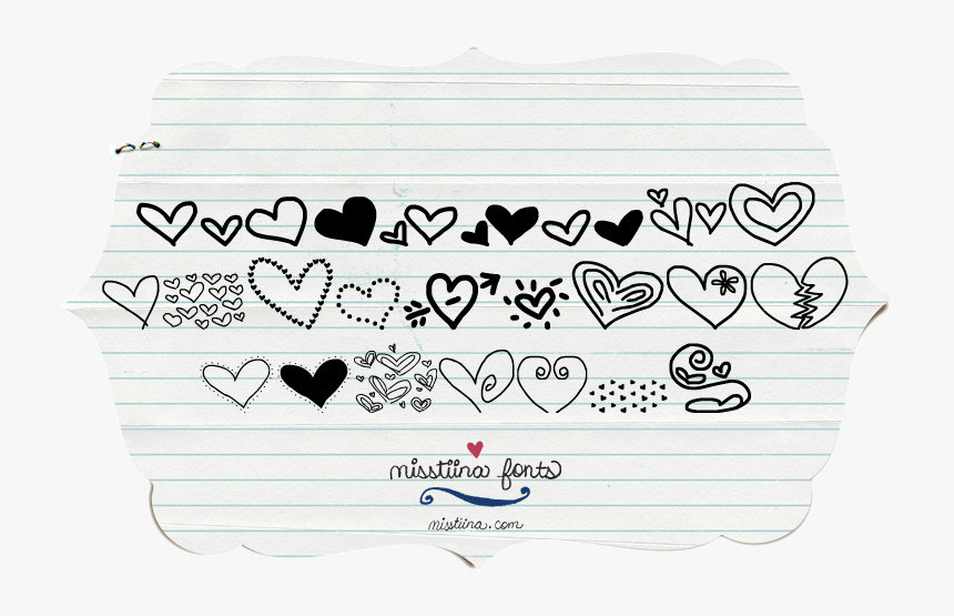 Heart Doodle Font, HD Png Download