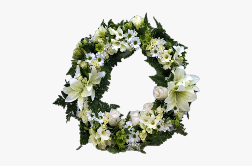 Green And White Wreath - Bouquet, HD Png Download