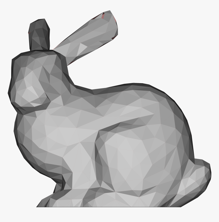 Mammal,black And White,stanford Bunny - Stanford Bunny Low Poly, HD Png Download