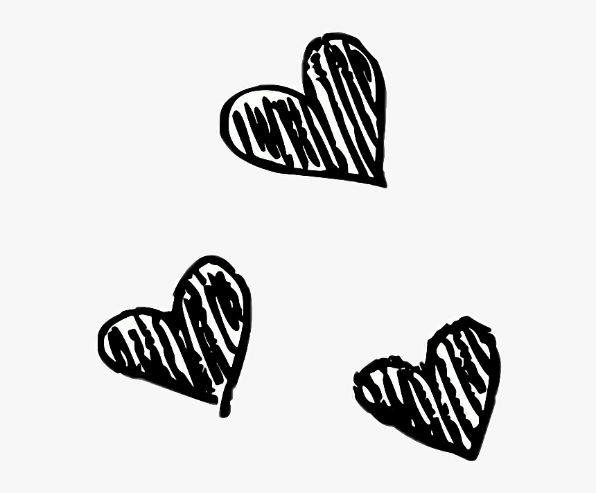 #heart #art #pencil #doodle #drawing #blackandwhite - Black Transparent Heart, HD Png Download