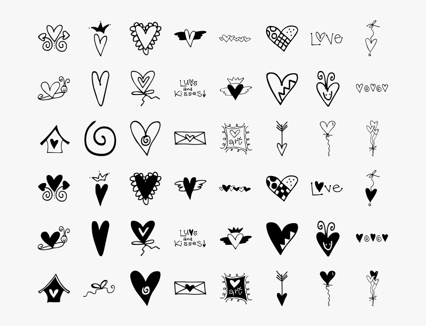 Drawing Footprints Doodle - Heart Drawing Doodle Png, Transparent Png