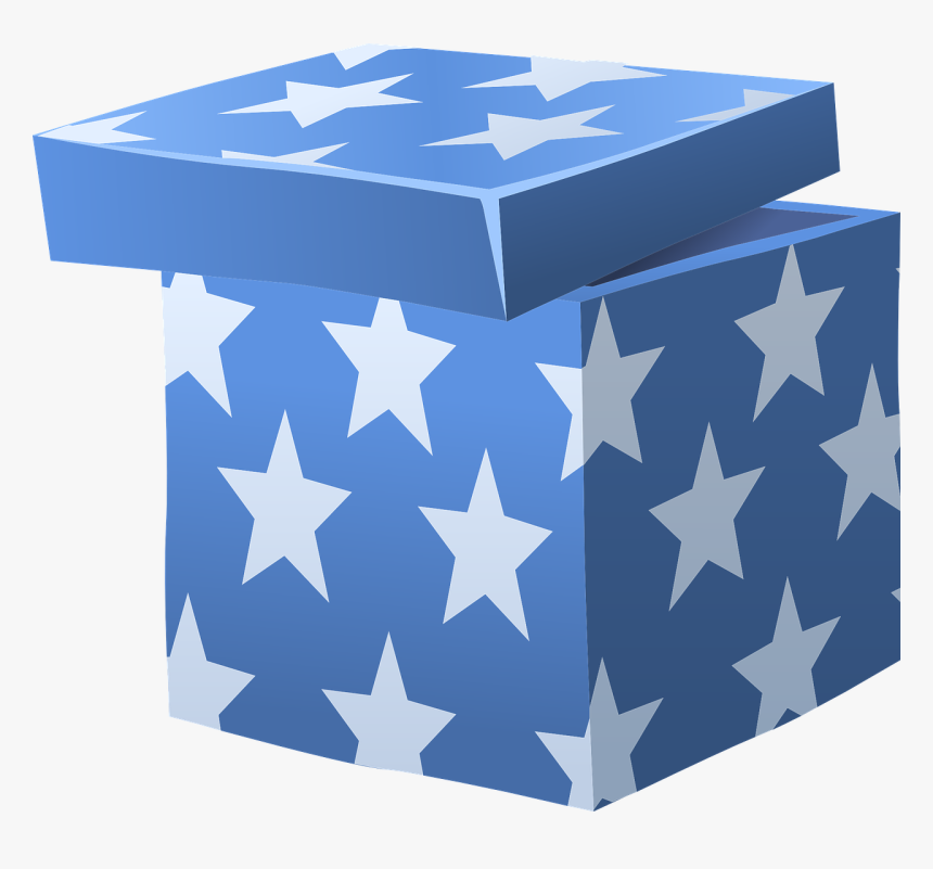 Regalos, Azul, Envuelto, Cajas, Presenta, Estrellas - Gift Box Clip Art, HD Png Download