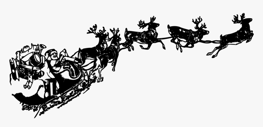 Vintage Santa Claus Sleigh - Santa Claus Sleigh Transparent, HD Png Download