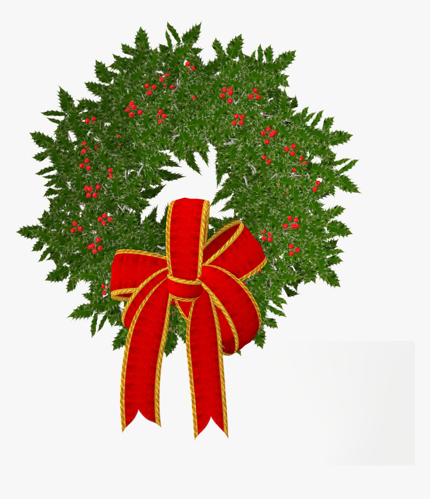 Wreath Green Decoration Free Picture - Christmas Day, HD Png Download