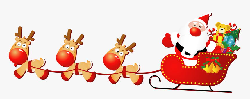 Santa Sleigh Png - 铃 儿 响 叮当 歌词, Transparent Png