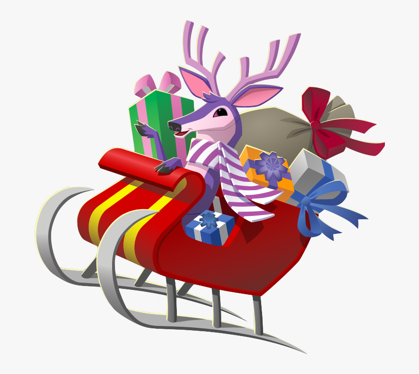 Reindeer Sleigh - Animal Jam Deer Png, Transparent Png