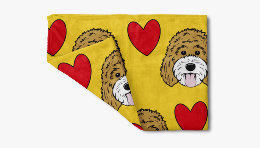 Hearts Pattern Fleece Blanket - Cockapoo, HD Png Download