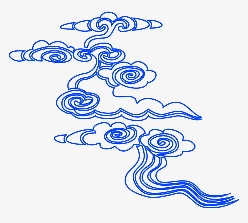 Xiangyun Linear Cloud Vector Line Graph Png And Image - Illustration, Transparent Png