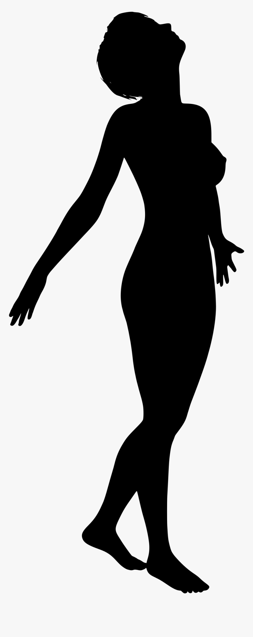Silhouette Woman Female Clip Art - Silhouette Of Woman Looking Up, HD Png Download