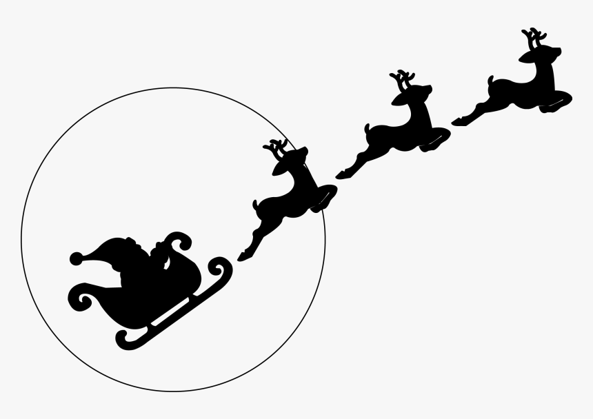Transparent Reindeer Silhouette Png - Sleigh And Reindeer Silhouettes, Png Download