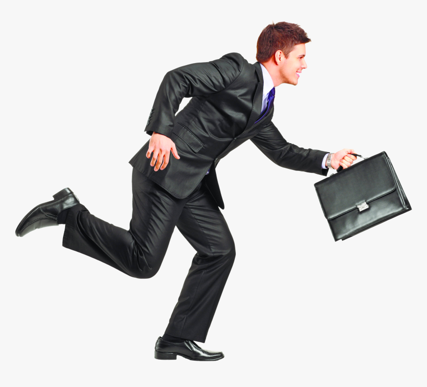 Png Of Person Running - Running Businessman Png, Transparent Png