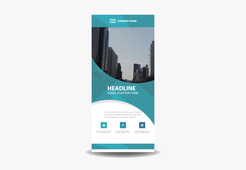 Clip Art Blue Business Roll Up - Skyscraper, HD Png Download