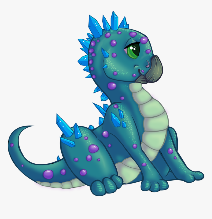 Green Cute Baby Dragon Clipart - Baby Dragon Cartoon Transparent Background, HD Png Download