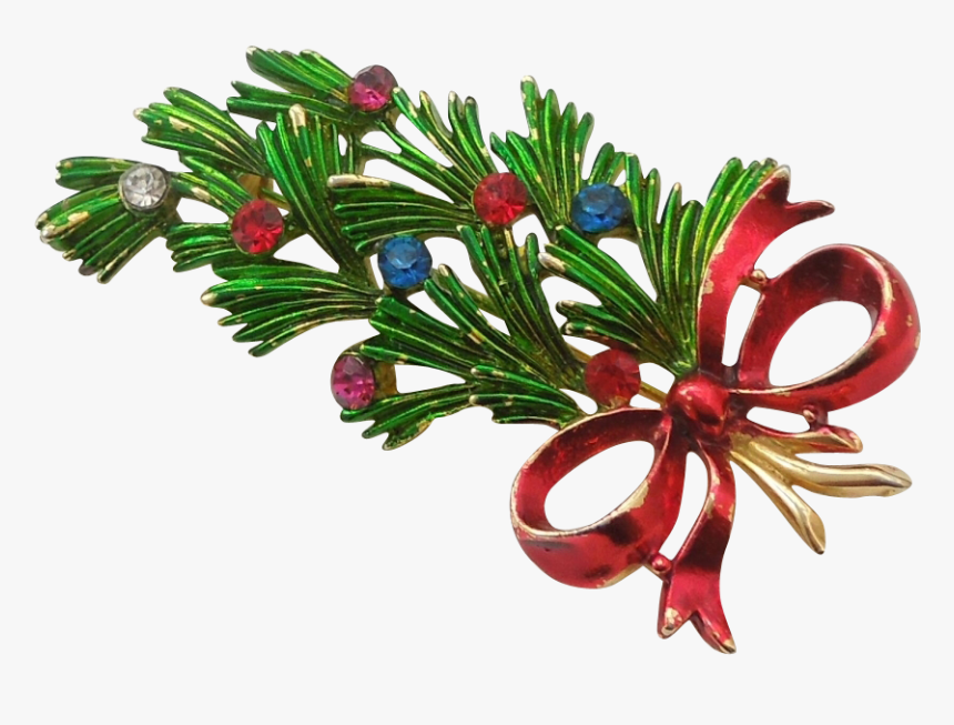 Hedy Vintage Pine Bough Christmas Pin - Christmas Tree, HD Png Download