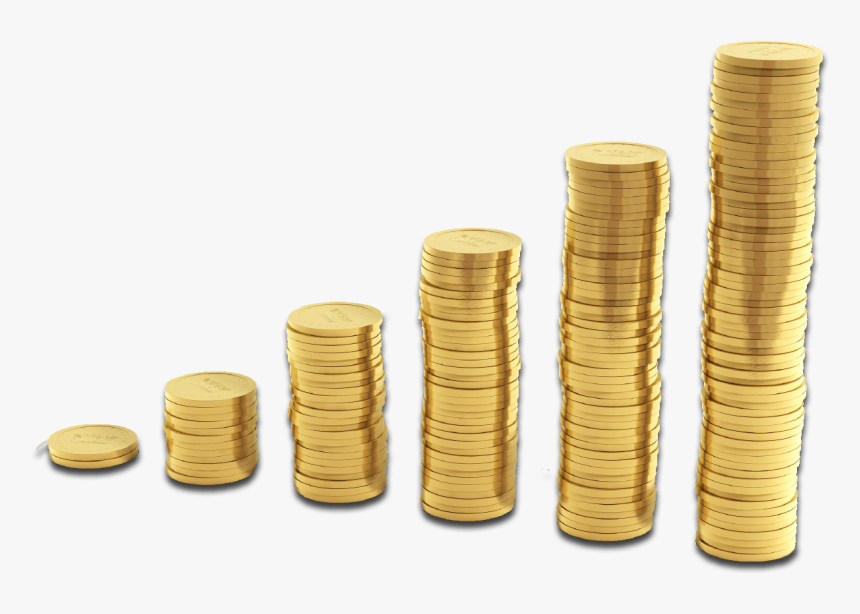 Stacks Of Coins - Gold Coins Stack Png, Transparent Png