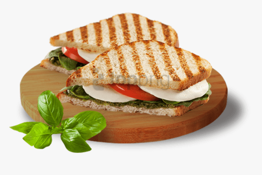 Mozzarella - Grilled Sandwich Top View Png, Transparent Png