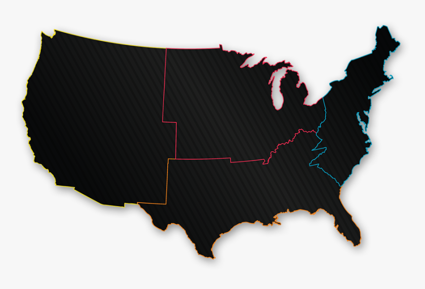 Us States Clipart Techflourish Transparent Background - North And South Split, HD Png Download
