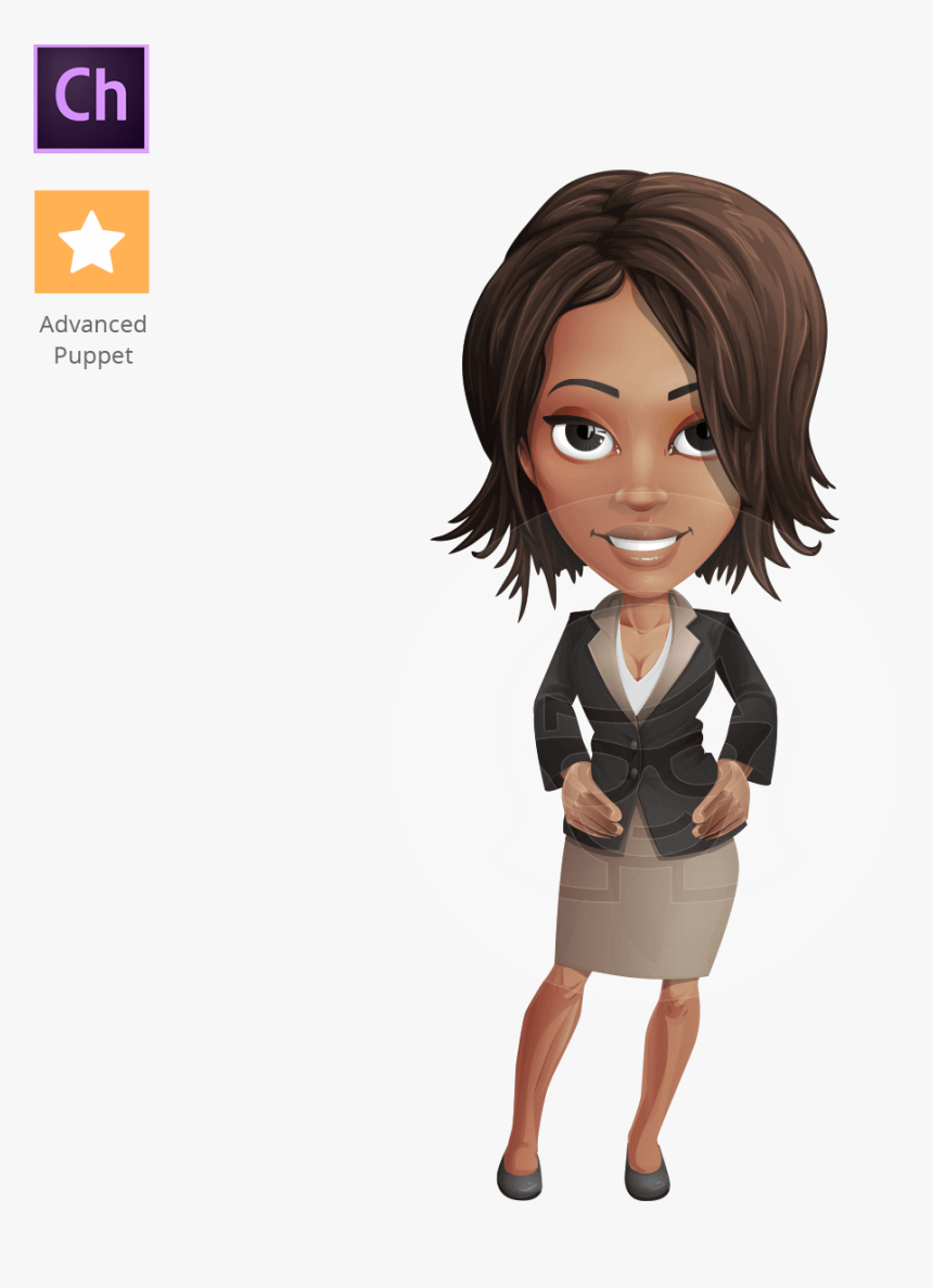 African-american Business Woman Character Animator - African American Puppet, HD Png Download