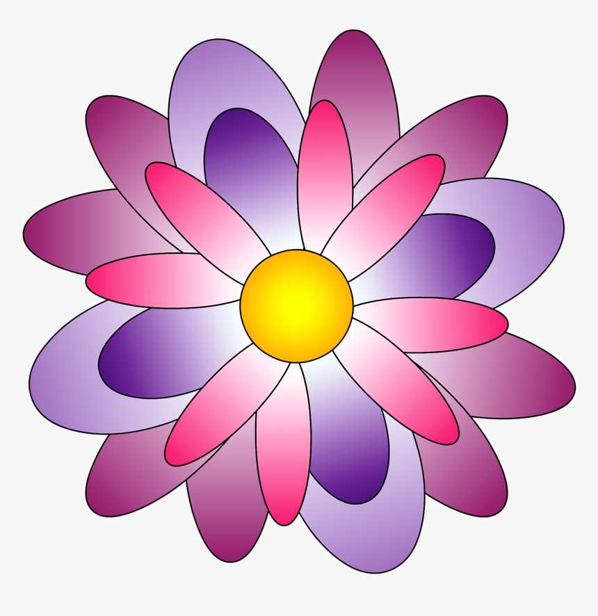 Çiçek Resmi Çizimi Renkli Clipart , Png Download - Flower Color Pink, Transparent Png