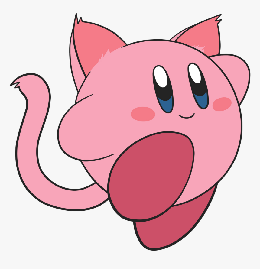 Blue Eyes, Cat, And Cat Ears Image - Kirby With Cat Ears, HD Png Download
