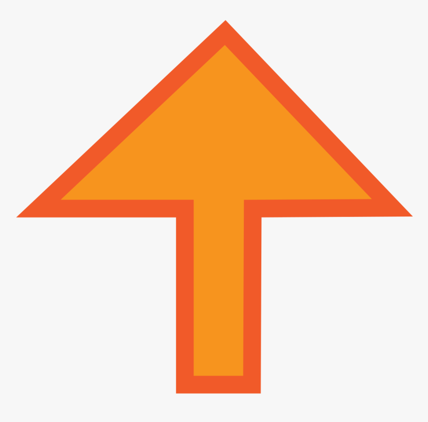 Clip Art Library Stock File Upwards Arrow Orange Stroke - Sign, HD Png Download