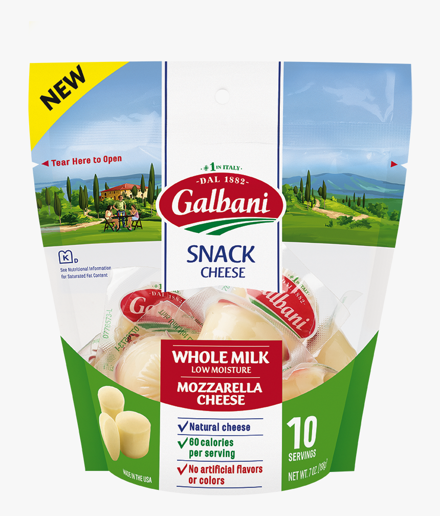 Whole Milk Mozzarella Snack Cheese Galbani Cheese Authentic - Galbani Mozzarella Snack, HD Png Download