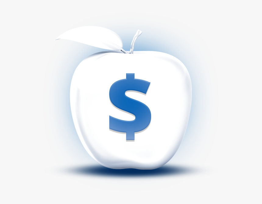 3d White Apple Dollar Sign Featuredcontent - Apple, HD Png Download